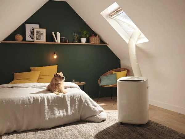 Cool bedroom with a ClimLoc air conditioner